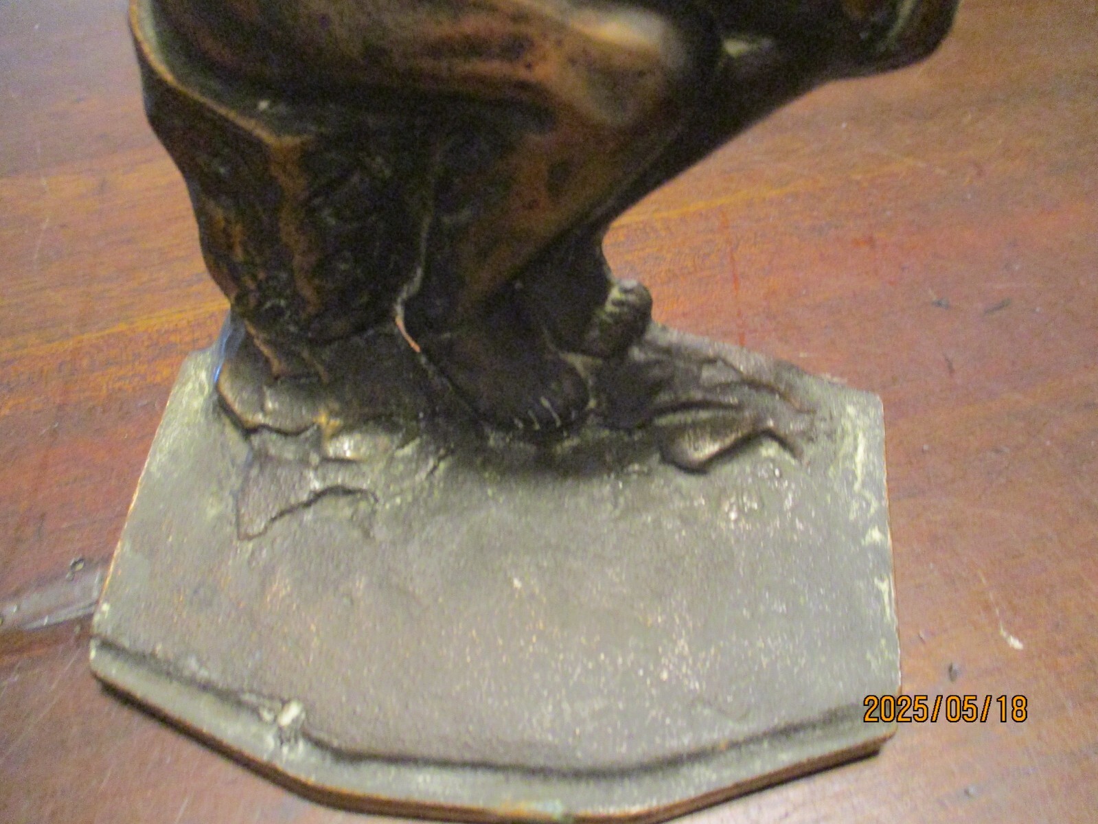 1927 NYC USA BRONZE THINKING MAN SINGLE BOOK END THE THINKER