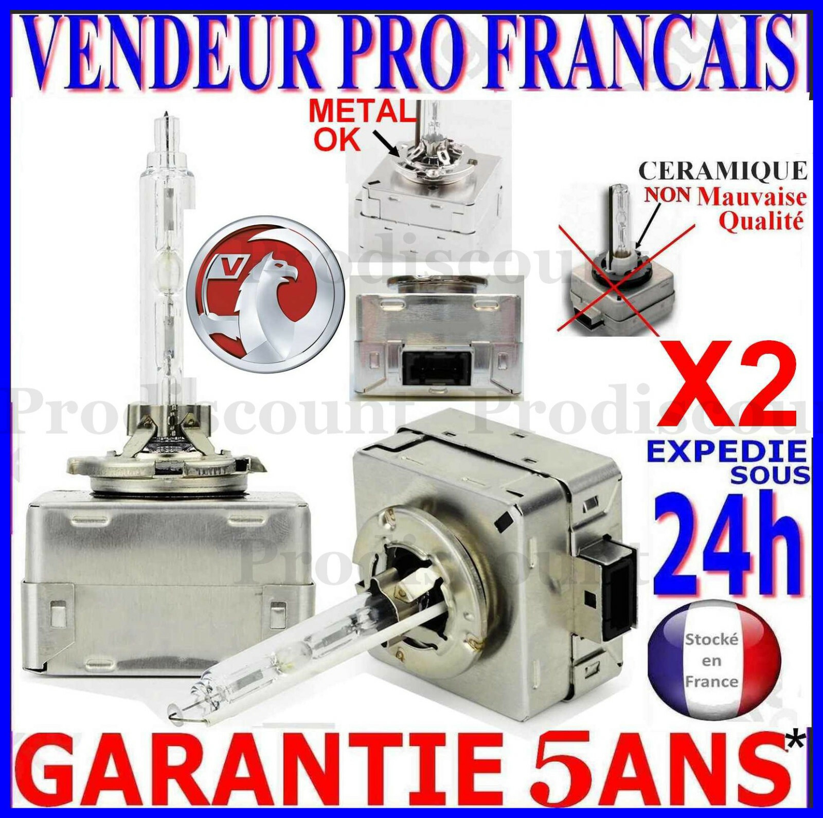 Ampoules D3S Xénon 35W HID 4300K 6000K pour phare avant Vauxhall Mk I G09