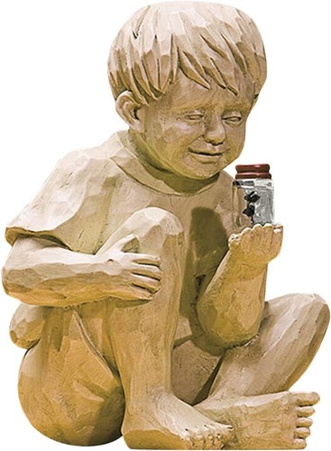 Escultura de jardín de 9 pulgadas encendido solar tarro luciérnaga luz niños y niñas creativo - - Imagen 6 de 13