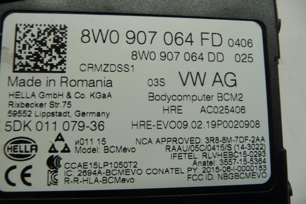 2016-2022 Bentley Bentayga Comfort Control Module 8W0907064FD OEM A1