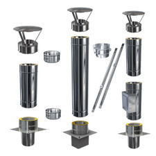 Schornsteinverlängerung Kaminerhöhung Kaminverlängerung DW 80-200 mm Edelstahl