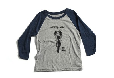 Factory Effex 21-83216 FX Yamaha Bike Youth Baseball T-Shirt Navy Blue/Heather