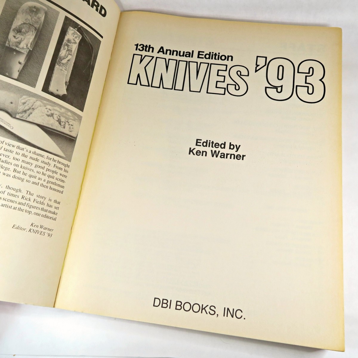 Knives '93 13th Ed. Ken Warner DBI Books Knife Collector's