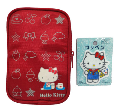 Hello Kitty Heisei Retro Pouch & Old Wappen Badge Sanrio Retro Japanese Goods