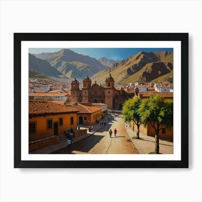 Cusco Stadt Kunstdruck gerahmt Wandbild Poster Leinwanddruck Bild