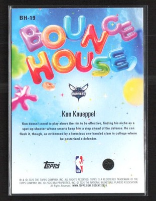 2025-26 Topps NBA Hoops #BH-19 Kon Knueppel Bounce House RC