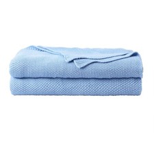100 Cotton Knit Throw Blanket,Solid Lightweight Decorative Throws and Blanke...