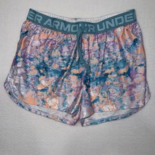UNDER ARMOUR Girl  s Play Up Printed Purple Orange Blue Shorts Youth XL