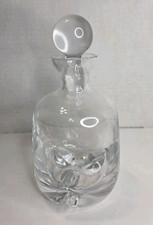 Vintage Hand Blown Clear Glass Crystal Decant...