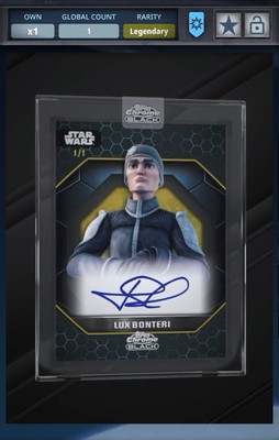 Topps Star Wars Card Trader Lux Bonteri Chrome Black Encased Sig Gold 1cc DIG