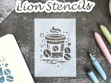 Coffee with Beans DIY Crafts Stencil for Coffee Lovers - StencilAir