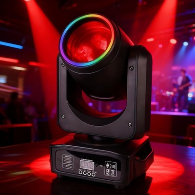 200W LED RGB Beam Moving Head Light with Ring Rainbow Effect 18 prisms DMX512...