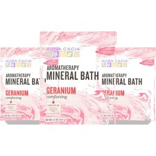 Aura Cacia Aromatherapy Mineral Bath Comforting Geranium 3 Pack