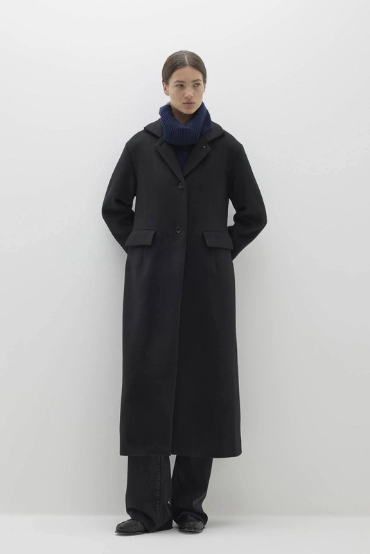 NAKEDCASHMERE Ottilie Long Overcoat Black Button Pockets Size L