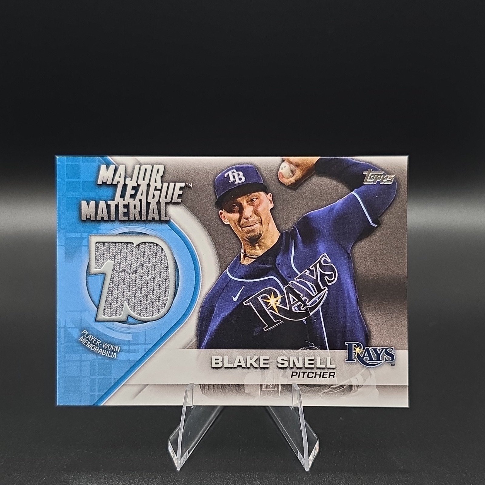 Topps 2021 Blake Snell Tampa Bay Rays Major League Materials Relic #MLM-BS