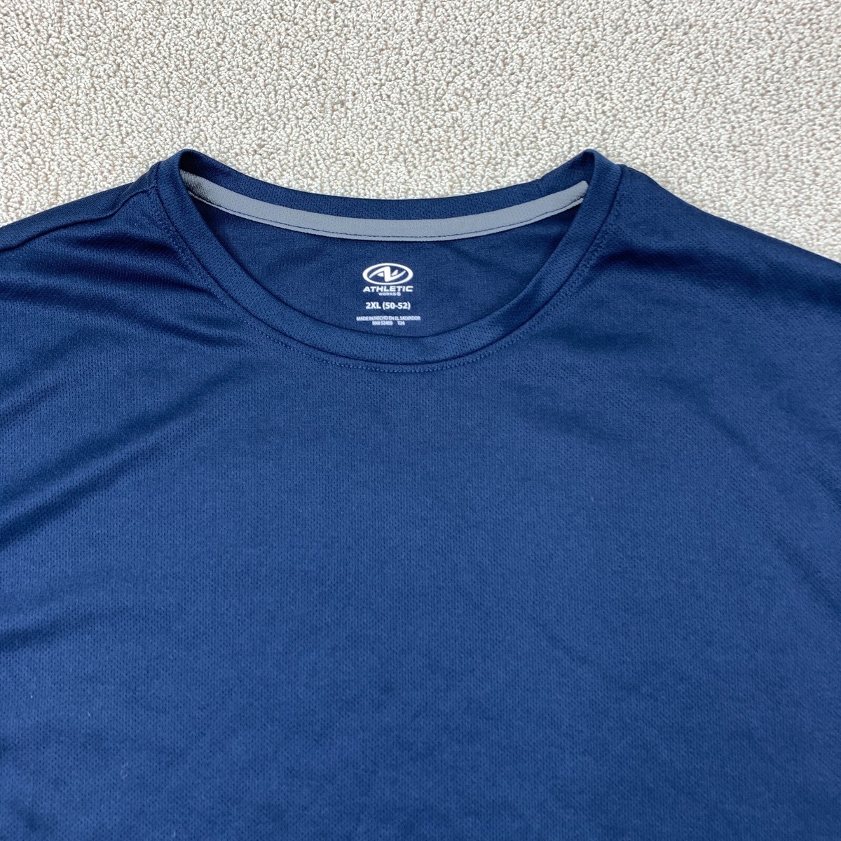 Athletic Works DriWorks Athletic Shirt Men Size 2XL Navy Short 
