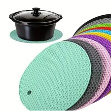 4pcs Round Silicone Trivet Mat Pan Pot Holder Trivet no slip Heat Resistant Kitc