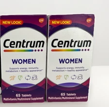 Centrum WOMEN Multivitamin Multimineral Tablets 65ct, 2pk = 130ct Total