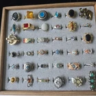 Vintage Lot of 36 Cocktail Costume Rings Fashion Retro Jewelry