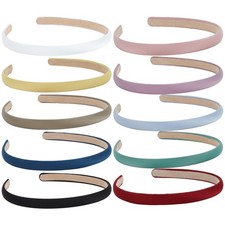 10 PCS Thin Headbands Women Non Slip Solid Fabric Soft Suede Lined Hairbands
