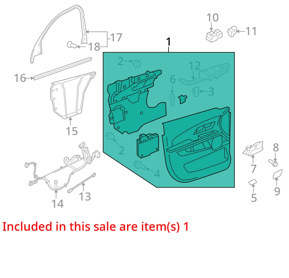 SE ADAPTA A 2010-2011 GMC TERRAIN TRIM ASM FRT S D TITANIO 22761554 - NUEVO OEM Foto 2 de 3