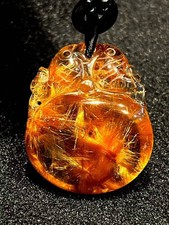 17.3g Top Natural golden Rutilated quartz crystal pendant reiki healing Decor