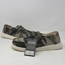 Hey Dude Wendy Camo Shoes Women Size 7 EU 38 Green Slip On Loafers NWT