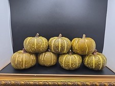 Lot Of 7 Small Beige Brown Foam Light Weight Pumpkins For Table Decor  Crafts