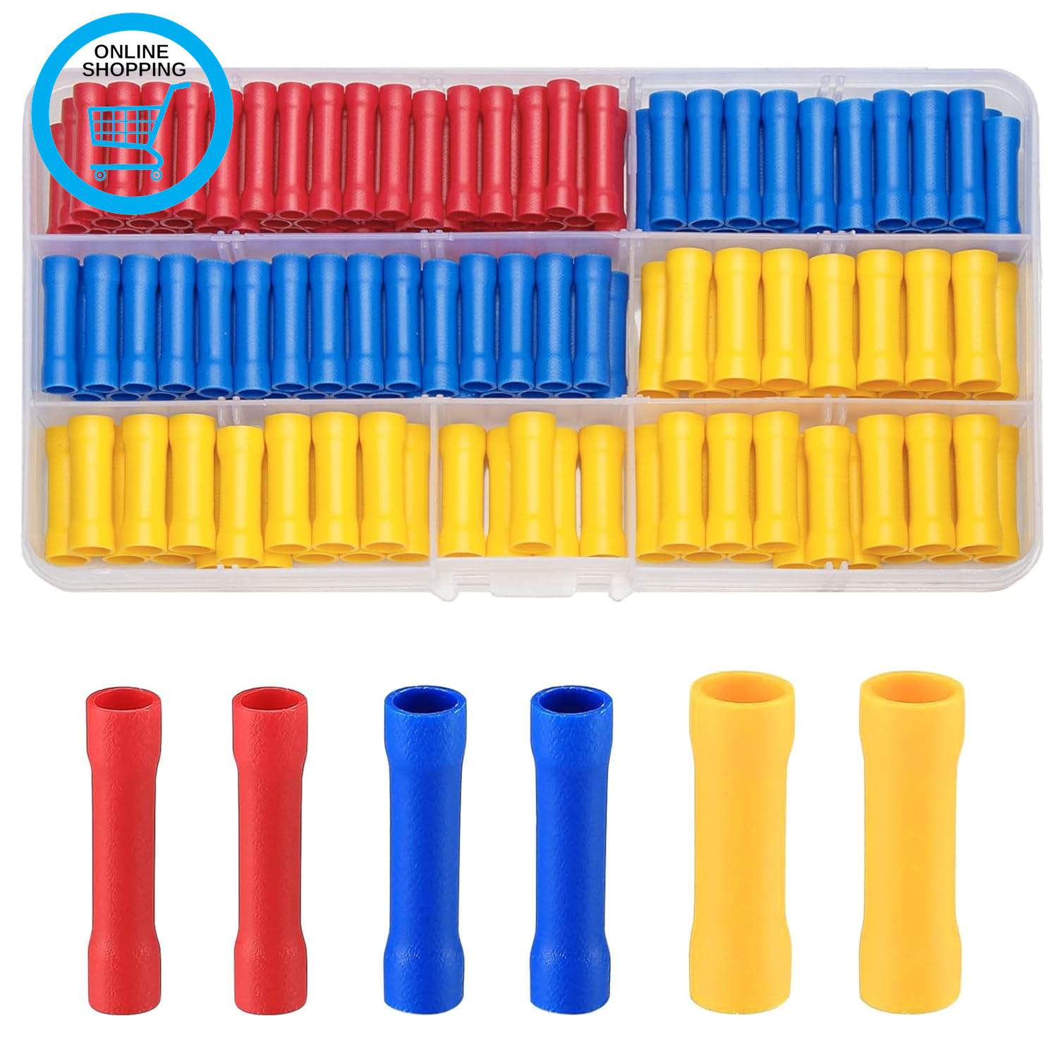 150 Pcs Electrical Terminals Crimp Connectors, Electrical Wire Butt Connectors,