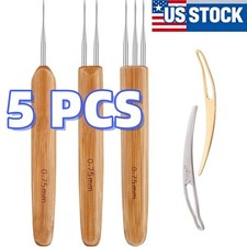 Dreadlock Crochet Hook Tool 5PCS 0.75mm Hair Dreadlocks Needle Weave for Braid