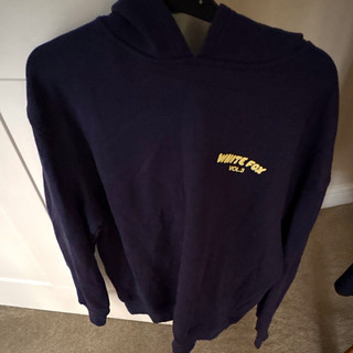 Felpa con cappuccio pullover White Fox donna blu navy vol.3 pile logo grafico S/M