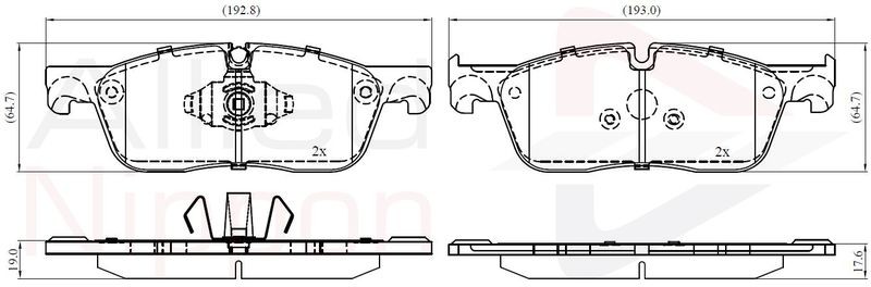 Brake Pad Set For Disc Front Fits Jaguar XE Land Rover ALLIED NIPPON ADB02446