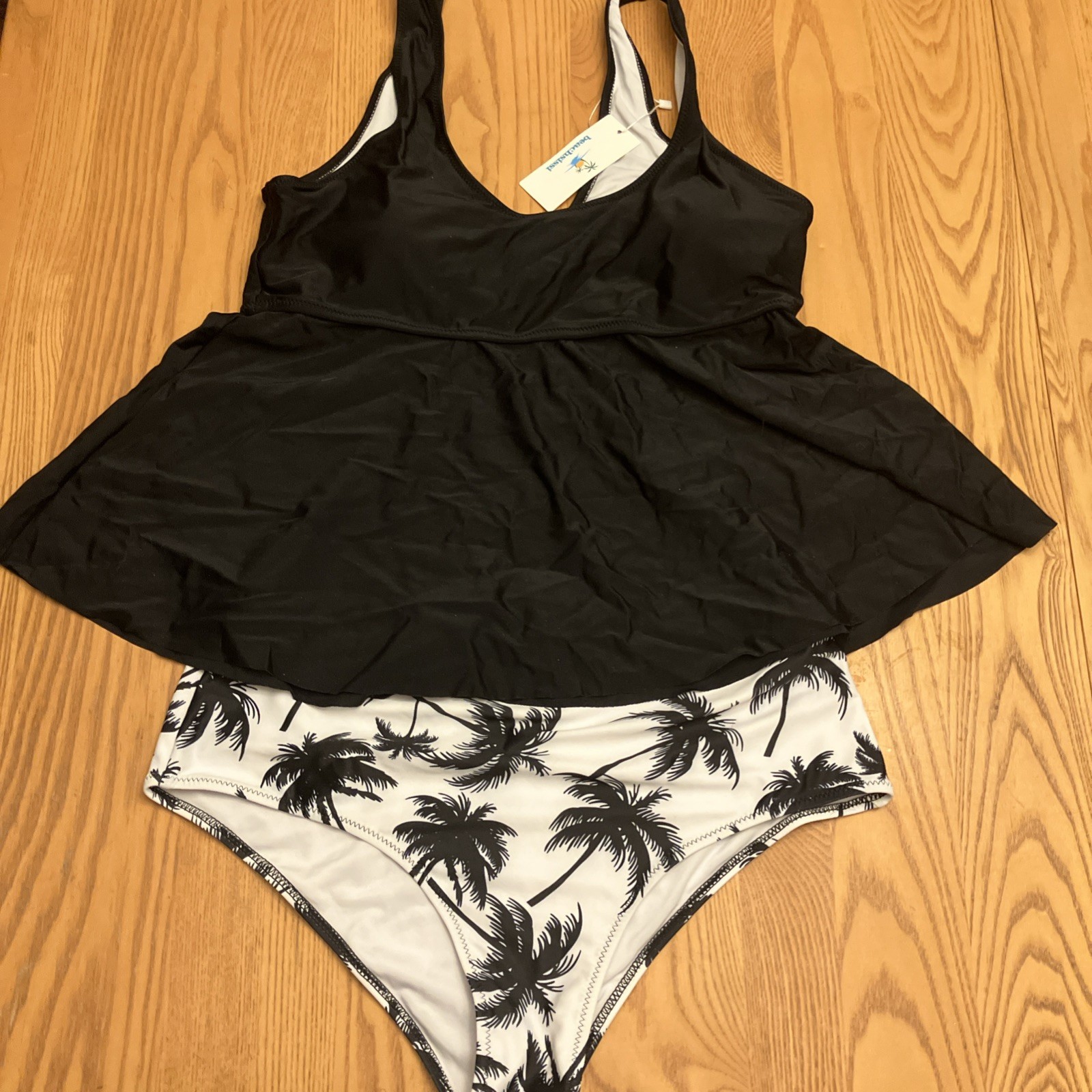 Black Tankini Tops And 6 Mix And Match  Bottoms All Xl