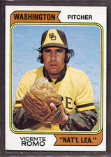 1974 Topps Set-Break #197 Vicente Romo NM-MT OR BETTER (variation) *JAYSACE*