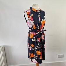 Phase Eight Naomi Floral Belted Shirt Dress Sleeveless UK 16 Summer Holiday