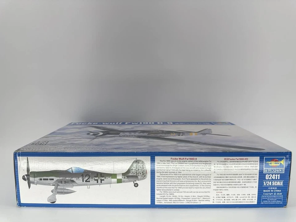 Trompetista Focke-Wulf Fw190 D-9 1/24 Kit Modelo de Caza Alemán Foto 3 de 4