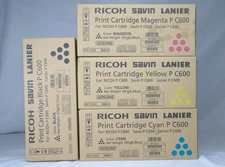 Genuine Ricoh P C600 CMYK Toner Cartridge 408310 408311 408312 408313 - Free UPS