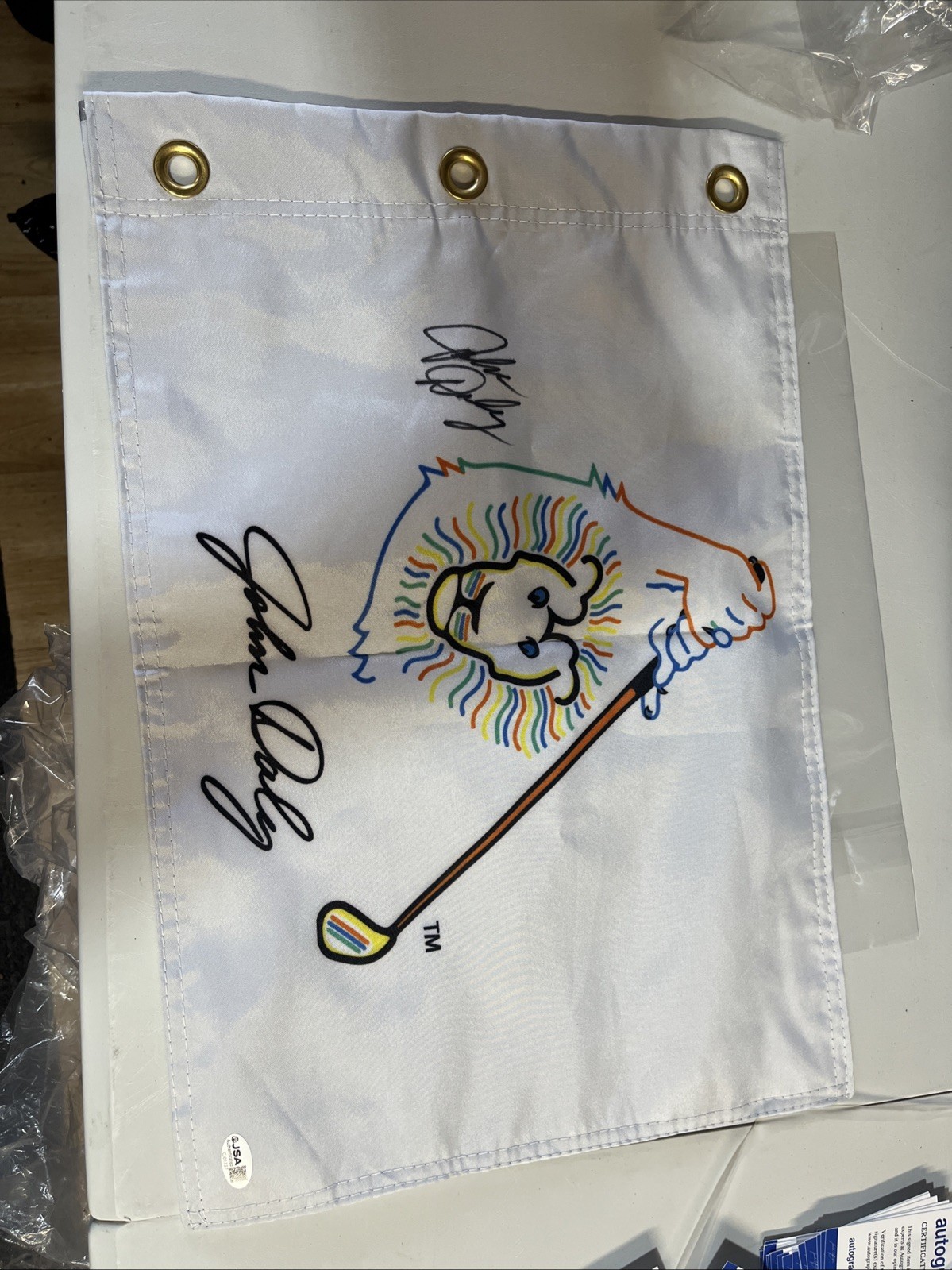 John Daly Autographed Signed Logo Golf Flag PGA JSA COA BRITISH OPEN 