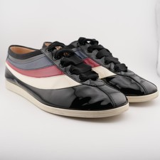 Gucci Patent Leather Calfskin Mens Web Falace...