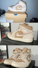 Jordan Air Jordan 1 Mid SE Tan Gum White Leather Lace Up Mid Top