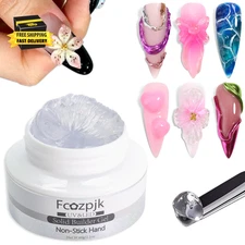 Solid Gel Builder for Nails, 60G Clear 3D Hard Gels Non-Stick Hand for Carving M