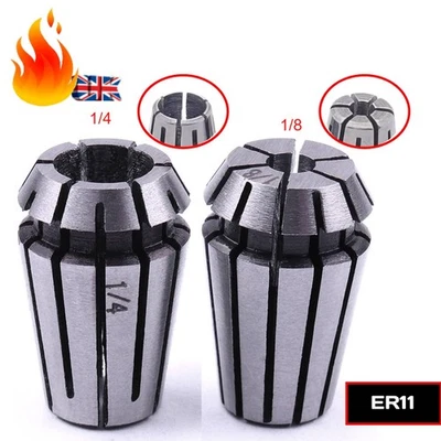 ATOPLEE 2PCS ER11 Spring Collet Set - 1/4" & 1/8" Shank Holder for CNC Milling Engraving