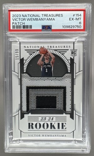 Victor Wembanyama 2023 National Treasures #154 RC Rookie Patch 15/99 PSA 6