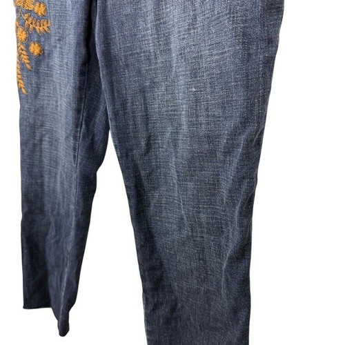 Chicos So Slimming Girlfriend Ankle Slim Leg Embroidered Jeans Stretch 2.5 / 14 - Picture 9 of 16