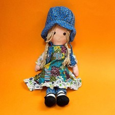 Vintage Holly Hobbie Knickerbocker 15" Medium Rag Soft Toy Doll 1970s 1980s