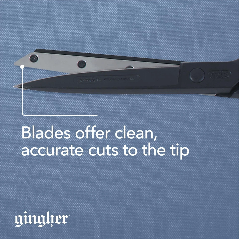 Tijeras de tela de acero inoxidable con mango doblado de 8" de peso pluma - Tijeras negras Foto 4 de 4