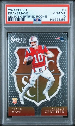 2024 PANINI SELECT CERTIFIED ROOKIES #3 DRAKE MAYE ROOKIE RC PSA 10