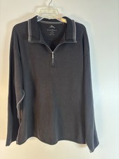 Mens Tommy Bahama Quarter Zip Sweater Size Large Jacket Long Sleeve Golf EUC