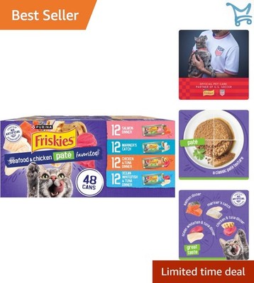 Wet Cat Food Variety Pack Seafood Chicken Pate Adult Support Wellness