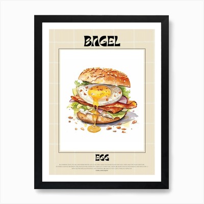 Egg Bagel 2 Kunstdruck gerahmt Wandbild Poster Leinwanddruck Bild